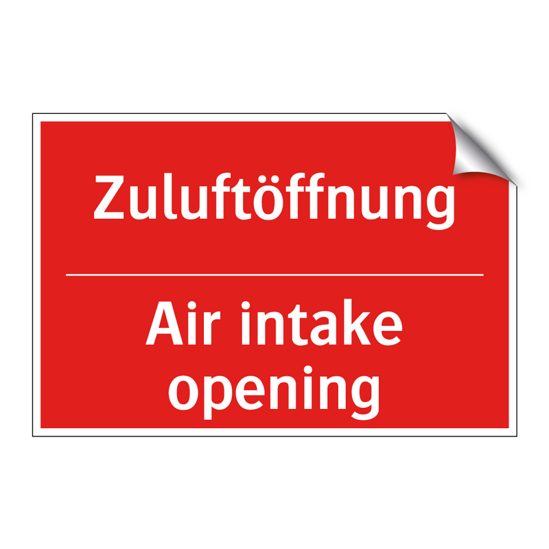 Zuluftöffnung - Air intake opening