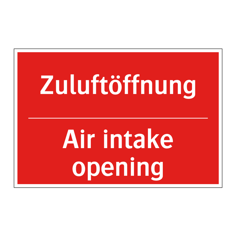 Zuluftöffnung - Air intake opening