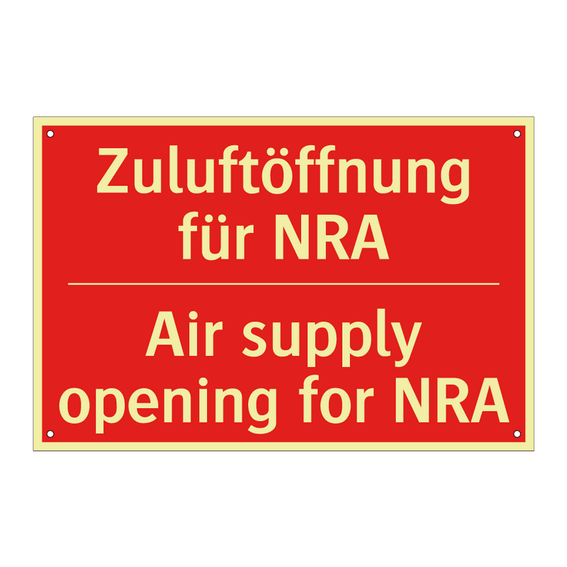 Zuluftöffnung für NRA - Air supply opening for NRA