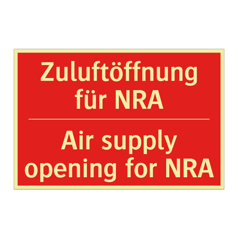 Zuluftöffnung für NRA - Air supply opening for NRA