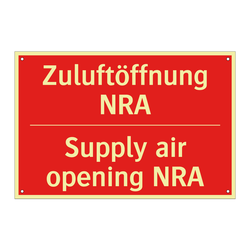 Zuluftöffnung NRA - Supply air opening NRA