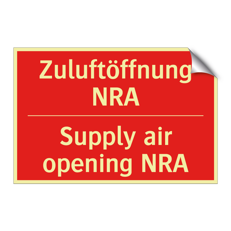 Zuluftöffnung NRA - Supply air opening NRA