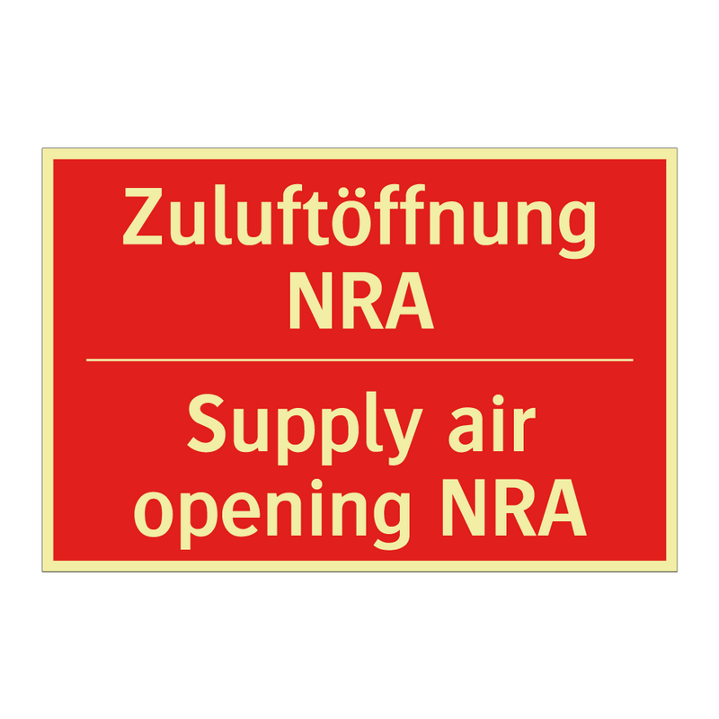 Zuluftöffnung NRA - Supply air opening NRA