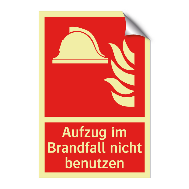 Aufzug im Brandfall nicht benutzen