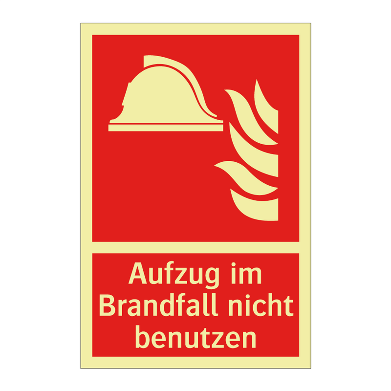 Aufzug im Brandfall nicht benutzen