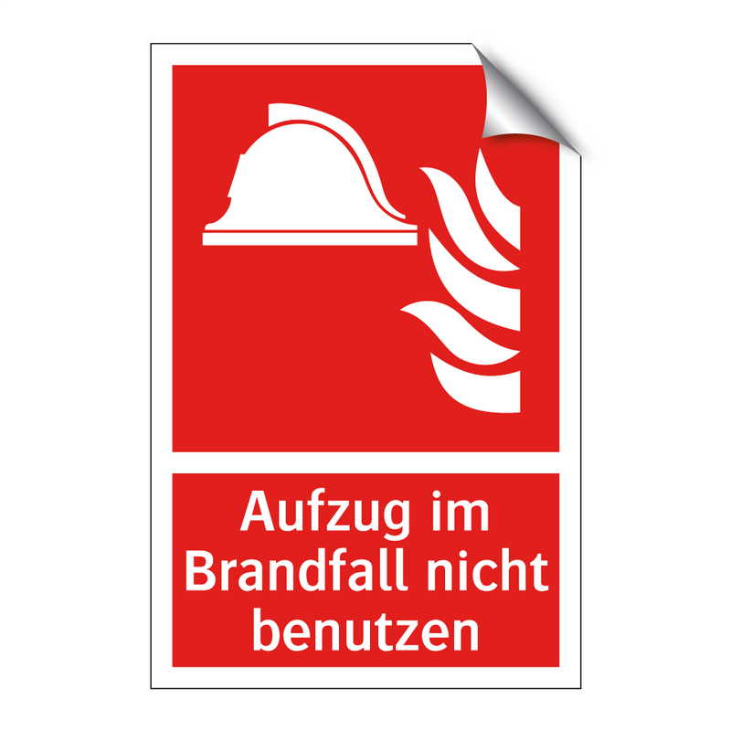 Aufzug im Brandfall nicht benutzen