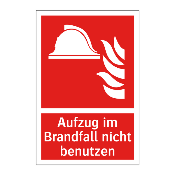 Aufzug im Brandfall nicht benutzen