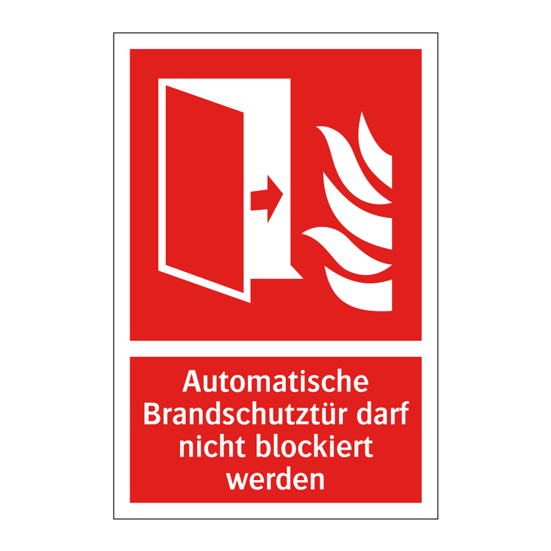 Automatische Brandschutztür darf nicht blockiert werden