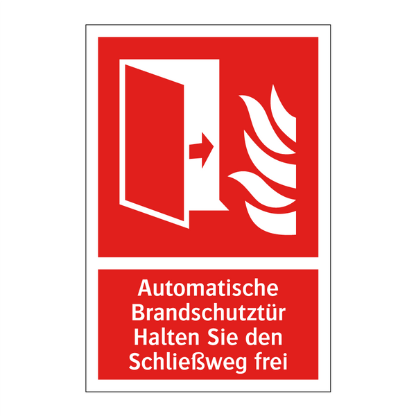 Automatische Brandschutztür Halten Sie den Schließweg frei