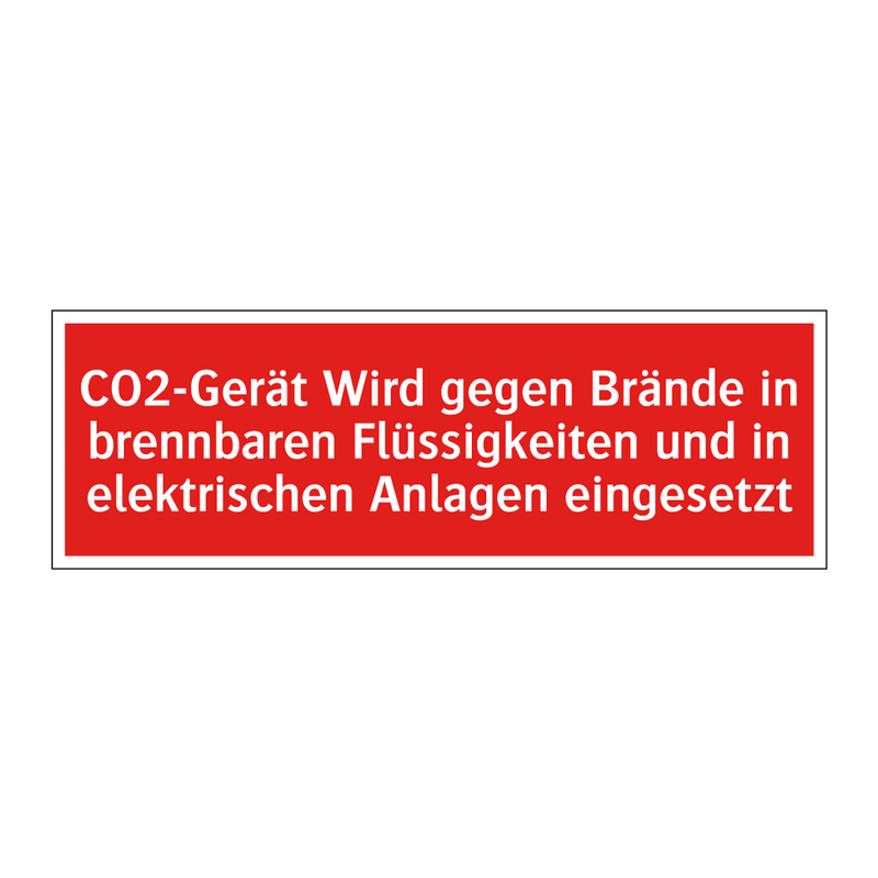 CO2-Gerät Wird gegen Brände in brennbaren Flüssigkeiten und in elektrischen Anlagen eingesetzt