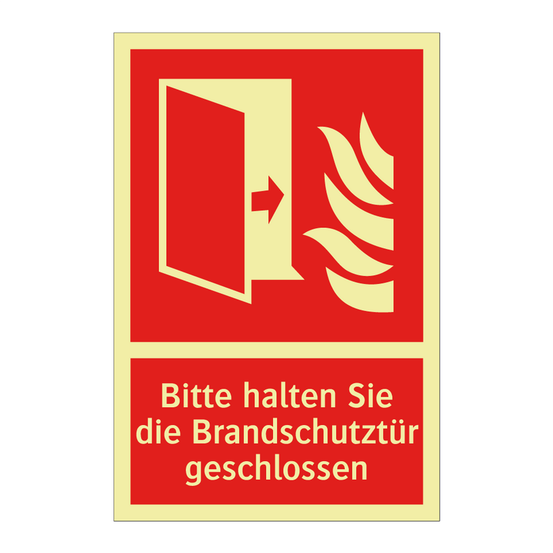 Bitte halten Sie die Brandschutztür geschlossen