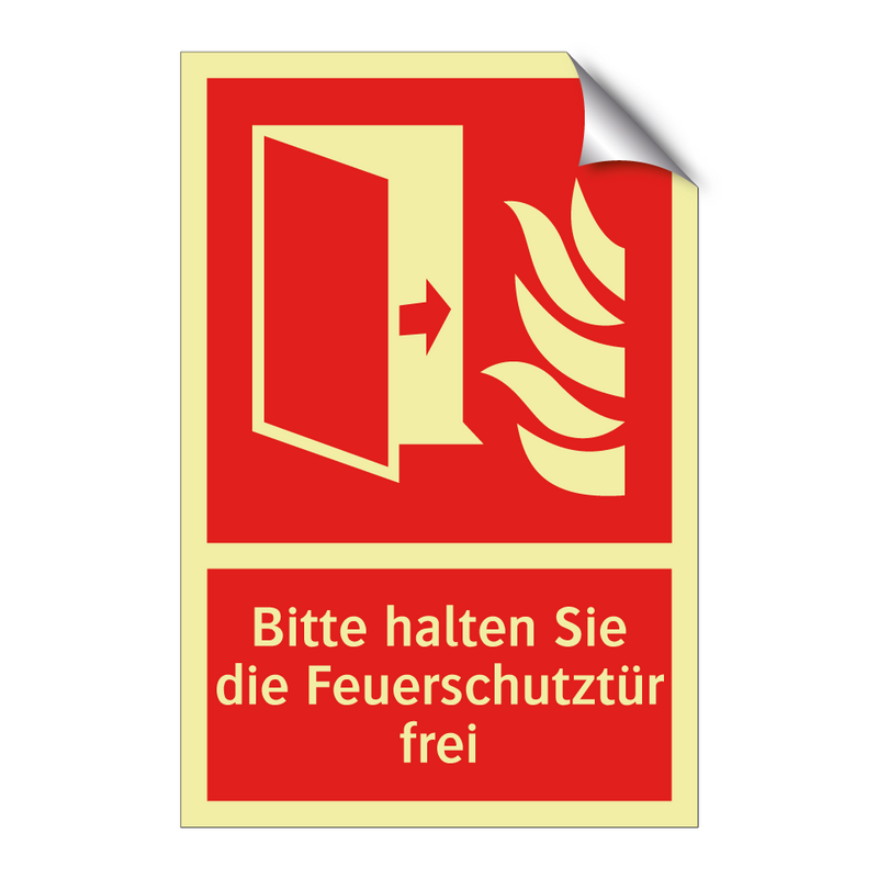 Bitte halten Sie die Feuerschutztür frei