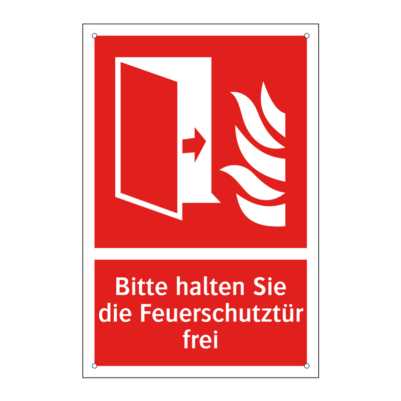 Bitte halten Sie die Feuerschutztür frei