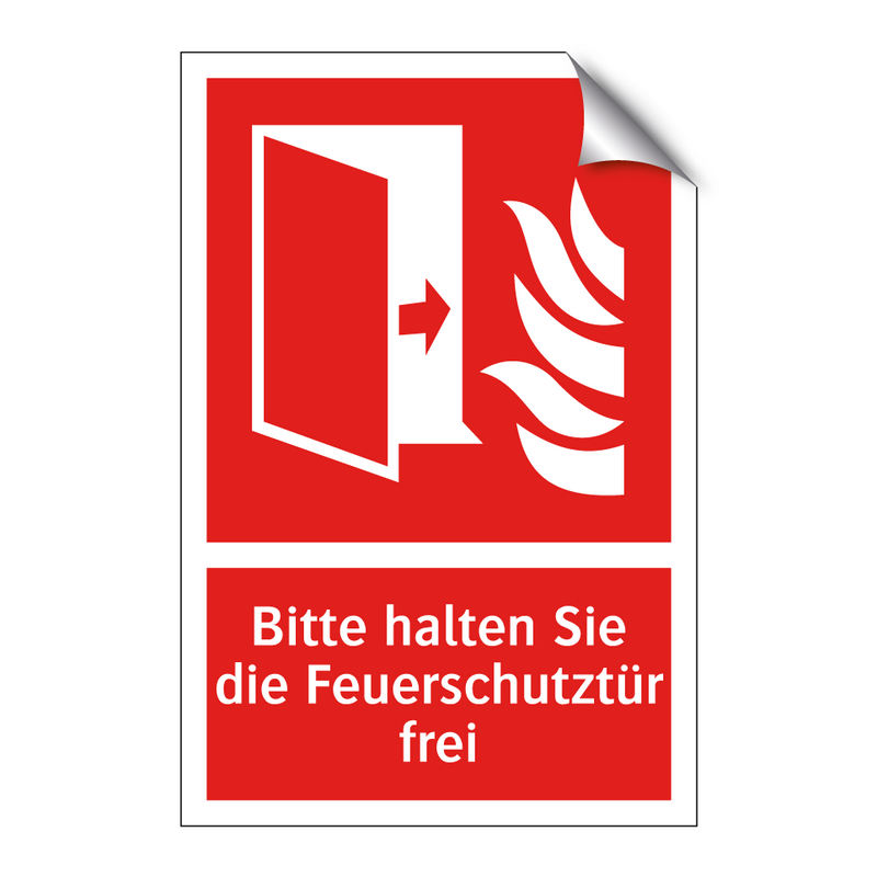 Bitte halten Sie die Feuerschutztür frei