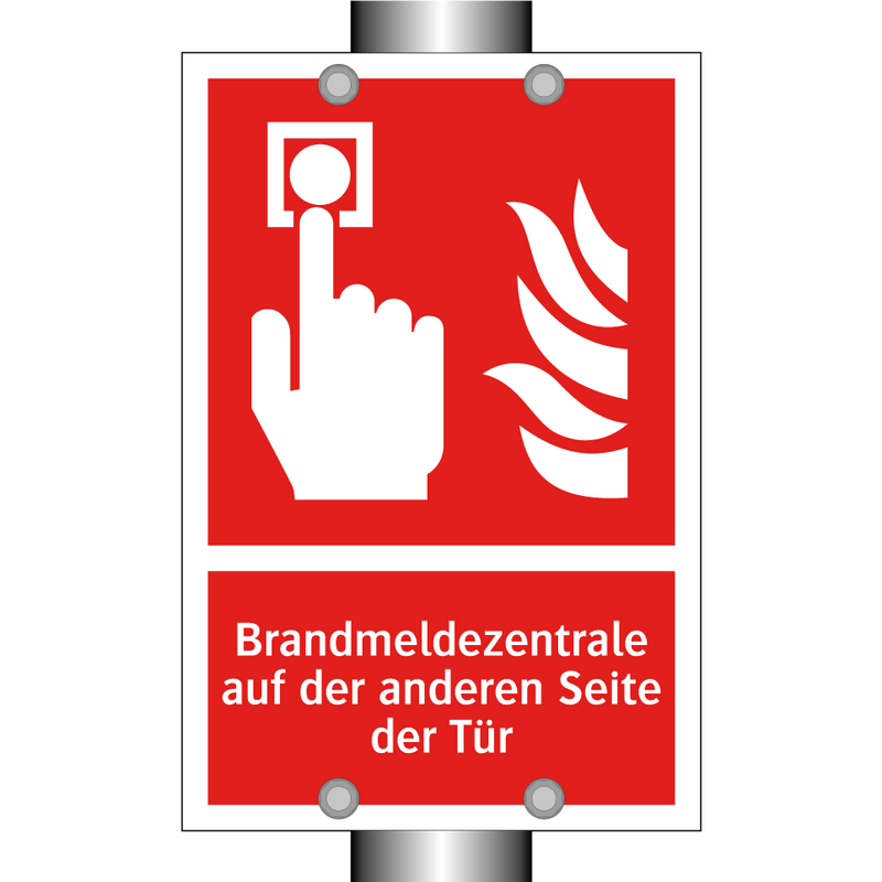 Brandmeldezentrale auf der anderen Seite der Tür