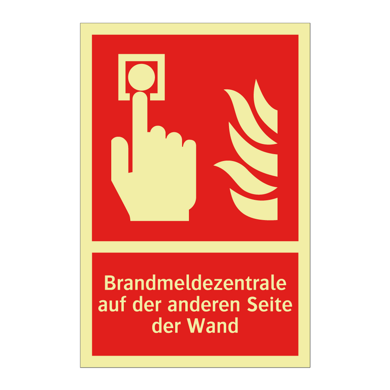 Brandmeldezentrale auf der anderen Seite der Wand