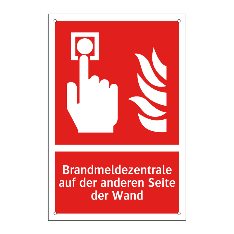 Brandmeldezentrale auf der anderen Seite der Wand