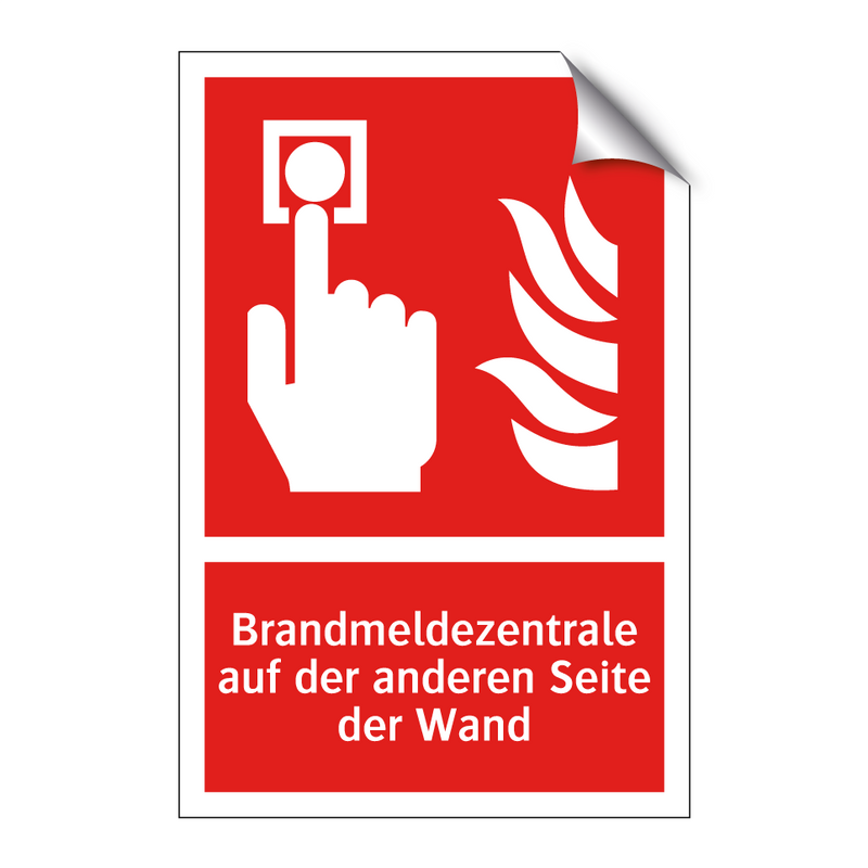 Brandmeldezentrale auf der anderen Seite der Wand