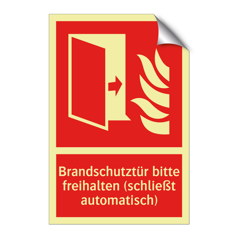 Brandschutztür bitte freihalten (schließt automatisch)