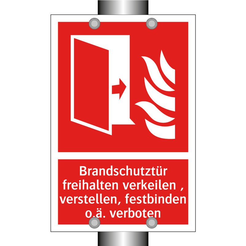 Brandschutztür freihalten verkeilen , verstellen, festbinden o.ä. verboten