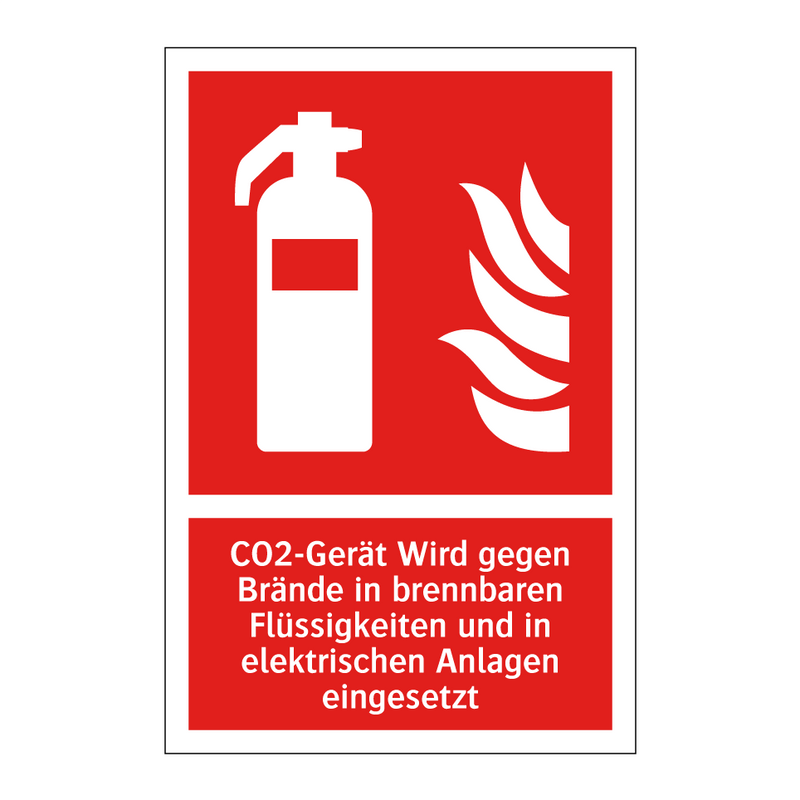 CO2-Gerät Wird gegen Brände in brennbaren Flüssigkeiten und in elektrischen Anlagen eingesetzt