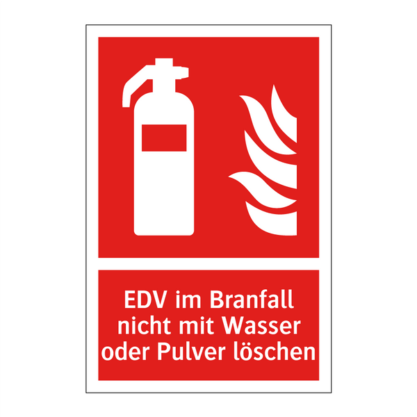 EDV im Branfall nicht mit Wasser oder Pulver löschen