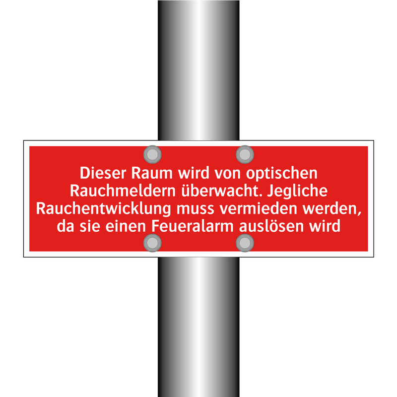 Dieser Raum wird von optischen Rauchmeldern überwacht. Jegliche Rauchentwicklung muss vermieden werden, da sie einen Feueralarm auslösen wird