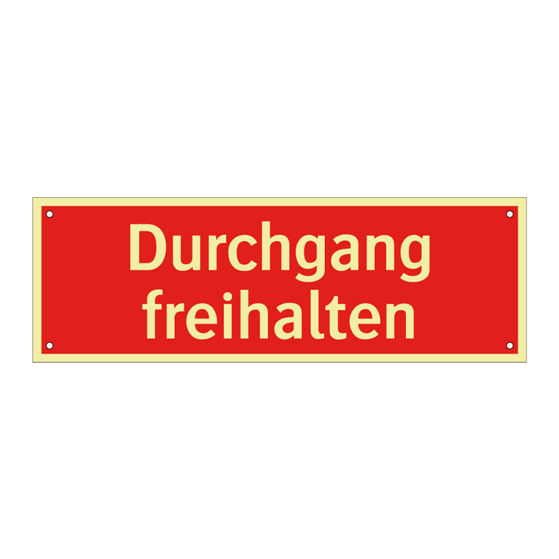 Durchgang freihalten