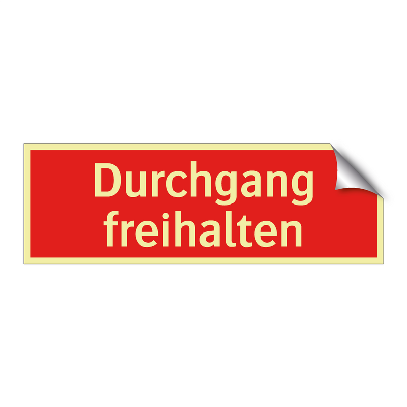 Durchgang freihalten