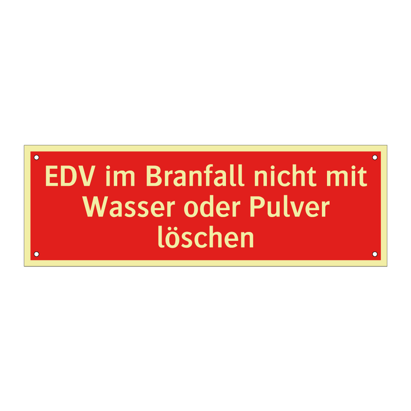 EDV im Branfall nicht mit Wasser oder Pulver löschen