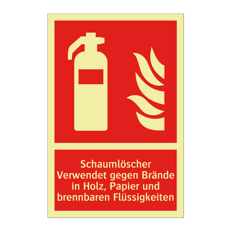 Schaumlöscher Verwendet gegen Brände in Holz, Papier und brennbaren Flüssigkeiten