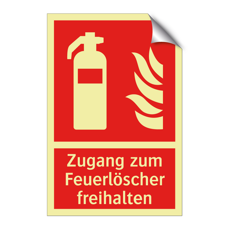 Zugang zum Feuerlöscher freihalten