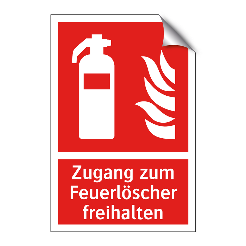 Zugang zum Feuerlöscher freihalten