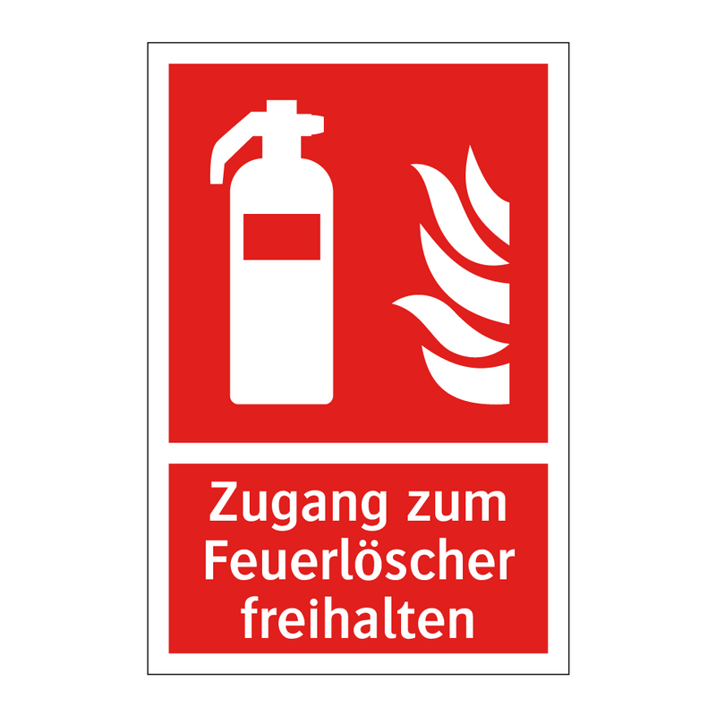 Zugang zum Feuerlöscher freihalten