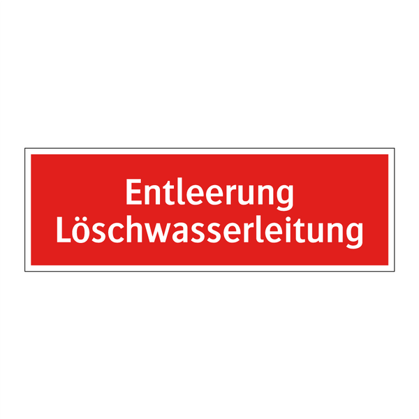 Entleerung Löschwasserleitung