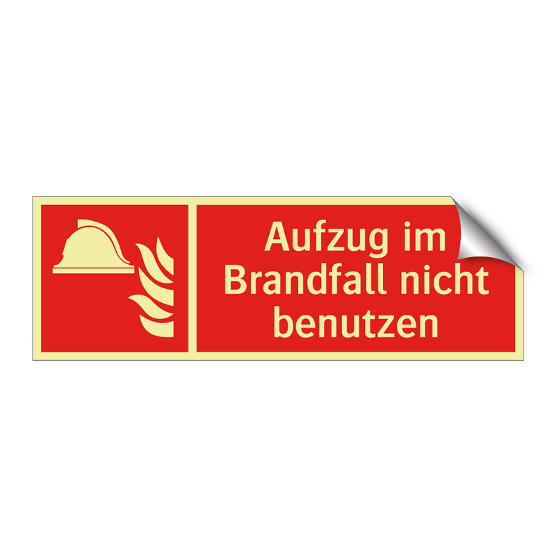 Aufzug im Brandfall nicht benutzen