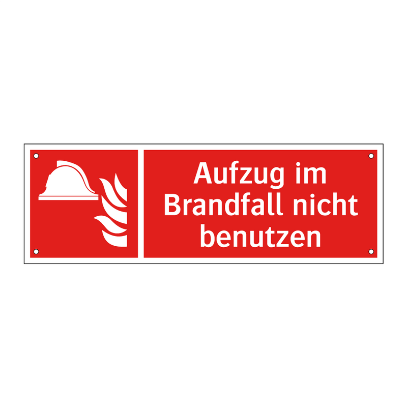 Aufzug im Brandfall nicht benutzen