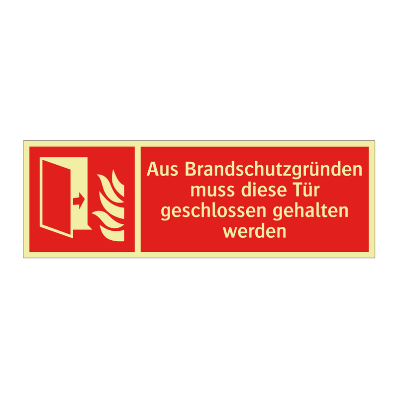 Aus Brandschutzgründen muss diese Tür geschlossen gehalten werden