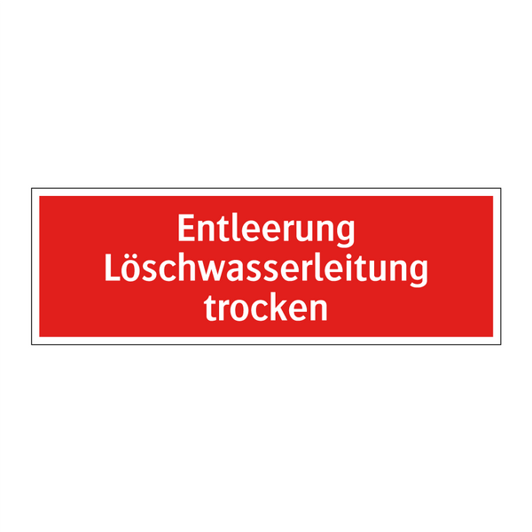 Entleerung Löschwasserleitung trocken