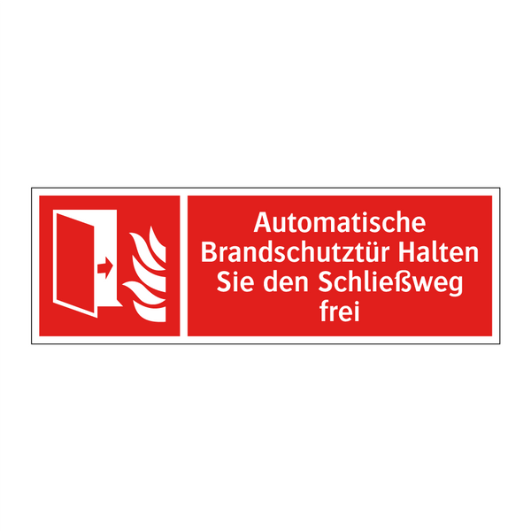 Automatische Brandschutztür Halten Sie den Schließweg frei