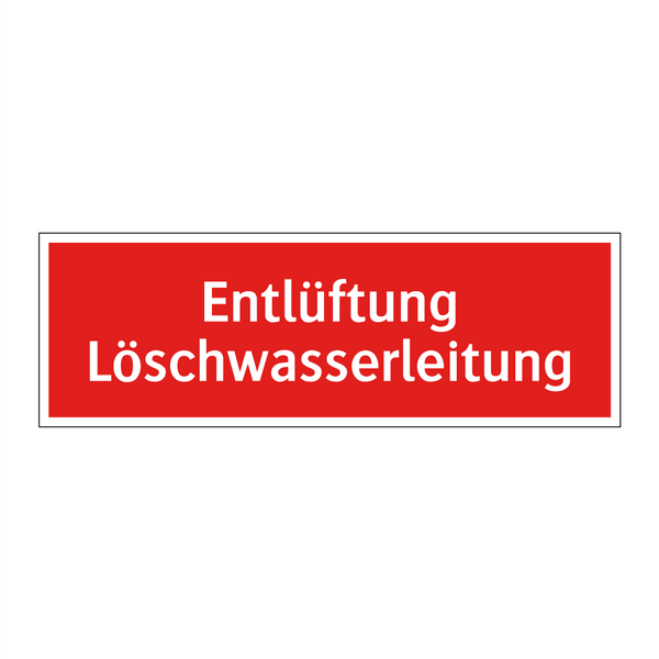 Entlüftung Löschwasserleitung