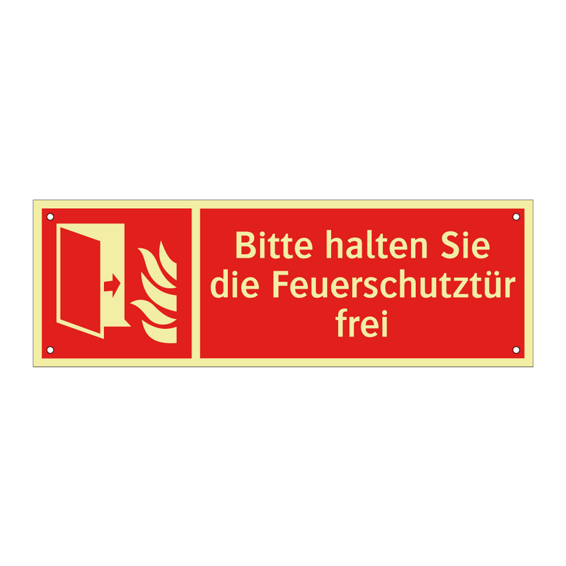 Bitte halten Sie die Feuerschutztür frei