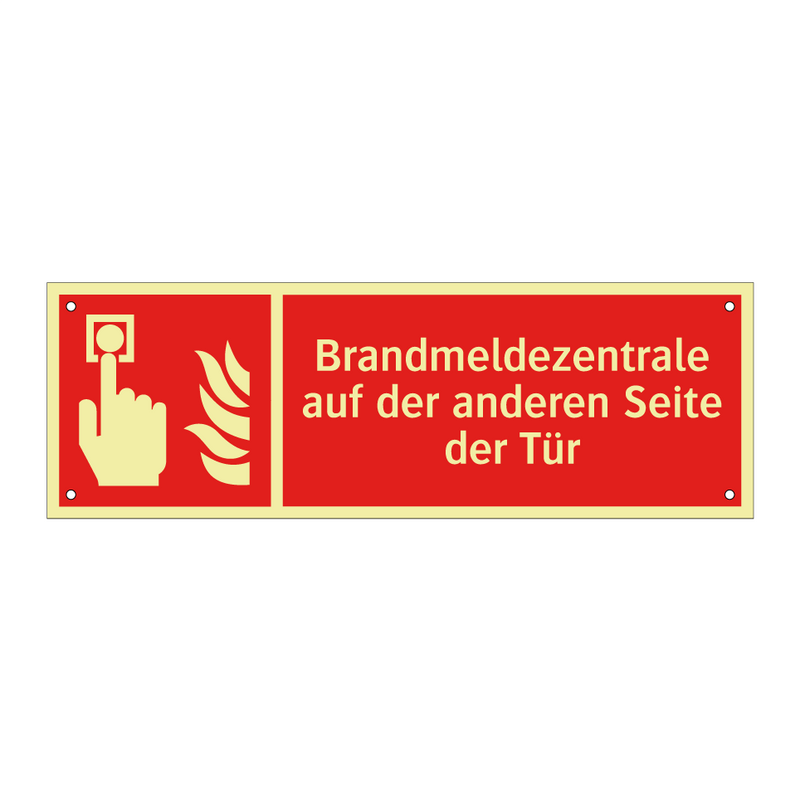 Brandmeldezentrale auf der anderen Seite der Tür