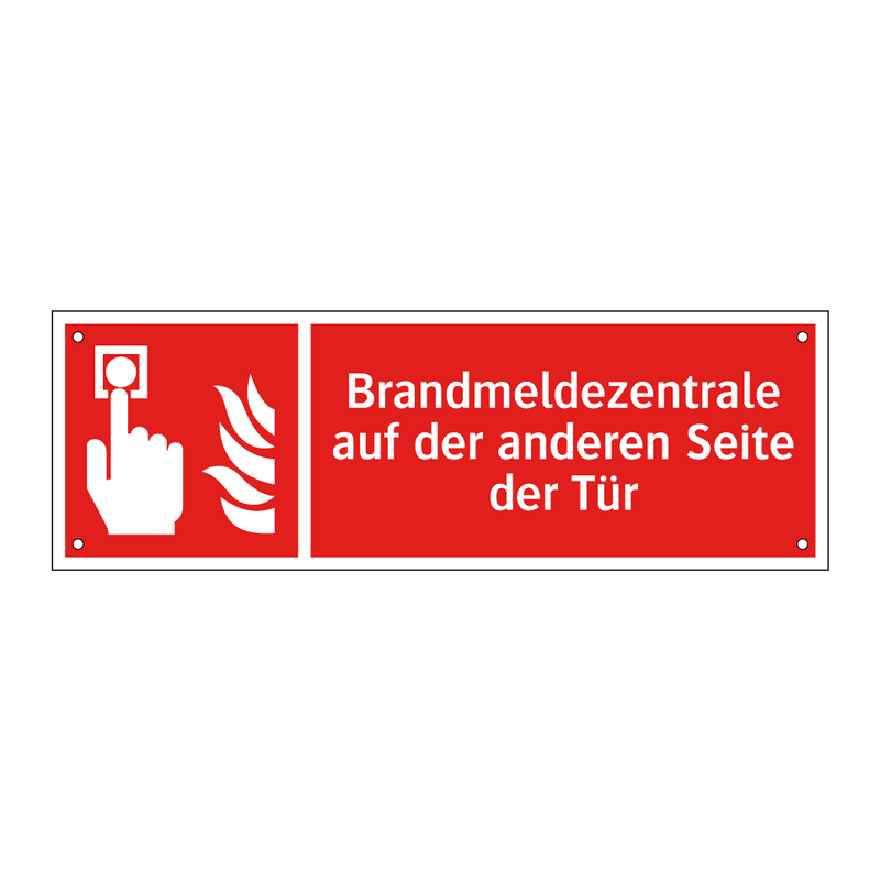 Brandmeldezentrale auf der anderen Seite der Tür