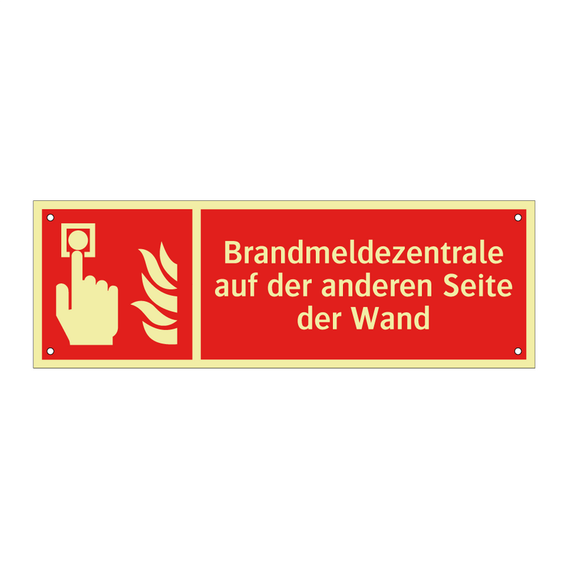 Brandmeldezentrale auf der anderen Seite der Wand