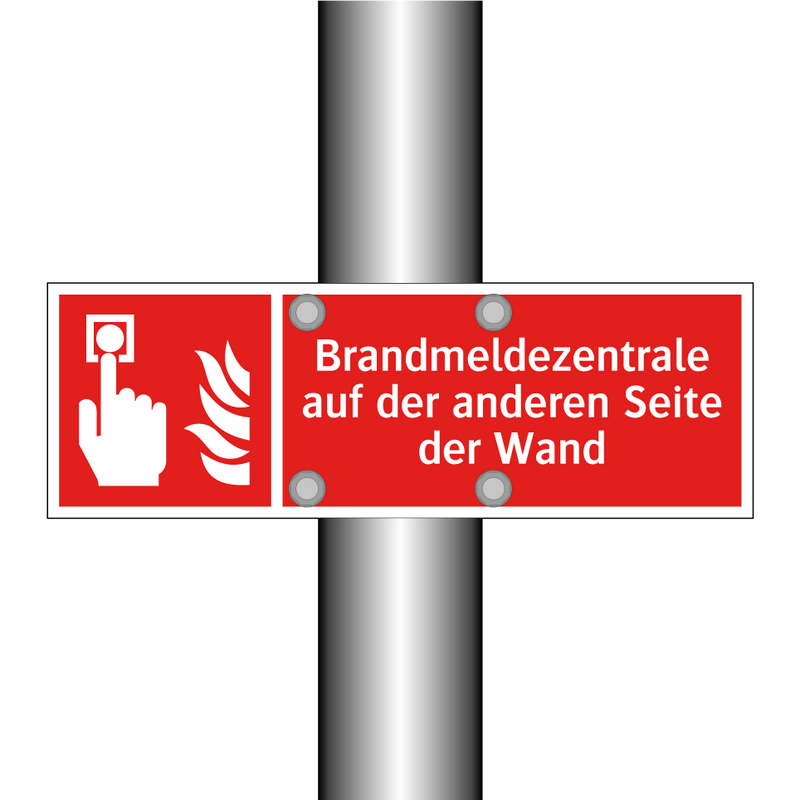 Brandmeldezentrale auf der anderen Seite der Wand