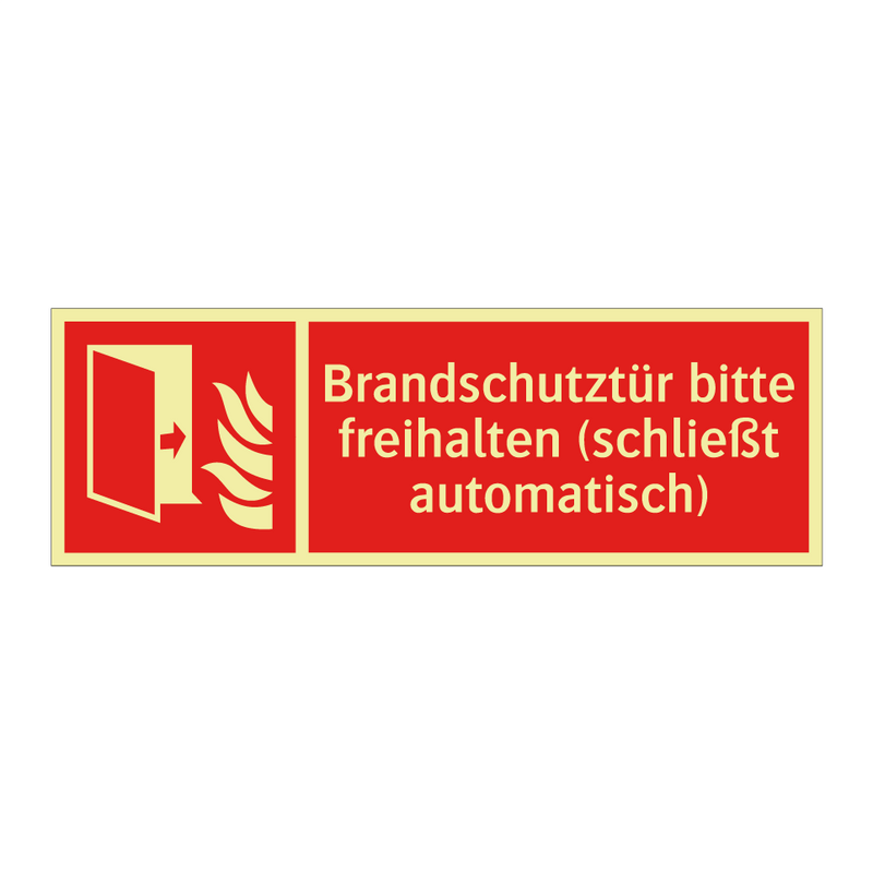 Brandschutztür bitte freihalten (schließt automatisch)