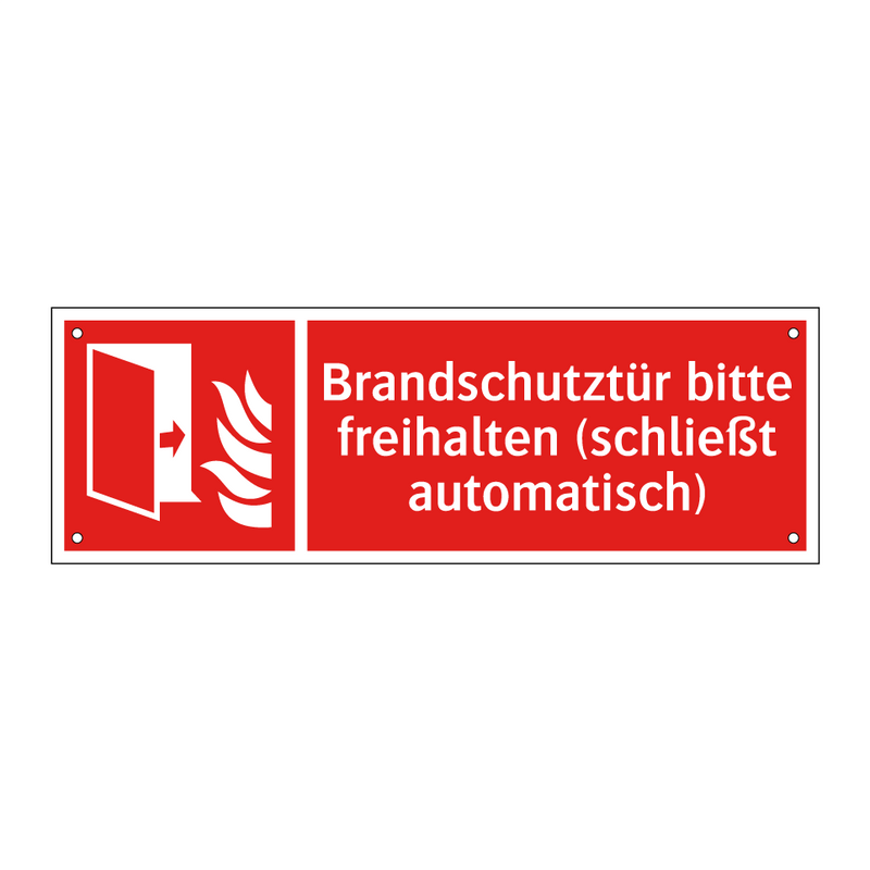 Brandschutztür bitte freihalten (schließt automatisch)