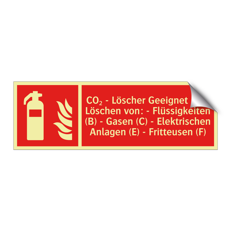 CO₂ - Löscher Geeignet zum Löschen von: - Flüssigkeiten (B) - Gasen (C) - Elektrischen Anlagen (E) - Fritteusen (F)