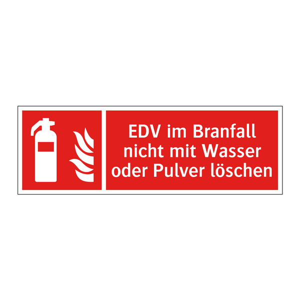 EDV im Branfall nicht mit Wasser oder Pulver löschen